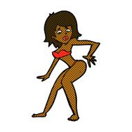 comic cartoon woman in bikini N11