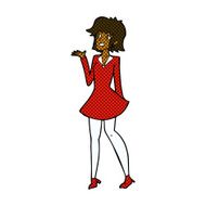 comic cartoon pretty woman in dress N9