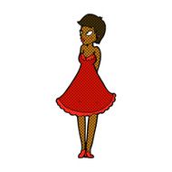 comic cartoon pretty woman in dress N10