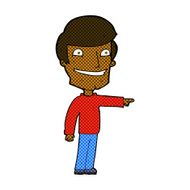 comic cartoon happy man pointing N12