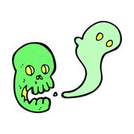 comic cartoon spooky skull N29
