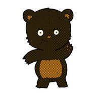 comic cartoon waving black bear N8