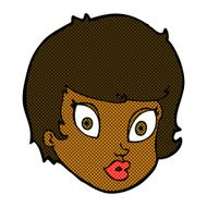 comic cartoon surprised female face N10