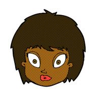 comic cartoon surprised female face N11