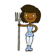 comic cartoon happy farmer girl N2