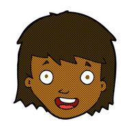 comic cartoon happy female face N38