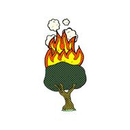 comic cartoon tree on fire N3
