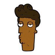 comic cartoon bored man&#039;s face N2