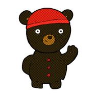 comic cartoon black bear cub N11