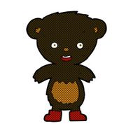 comic cartoon black bear cub N12