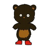 comic cartoon black bear cub N13