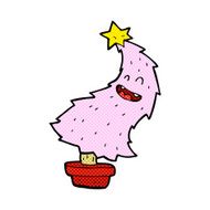 comic cartoon dancing christmas tree N3