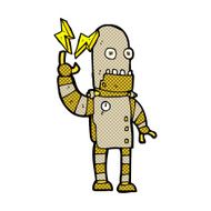 comic cartoon old robot N2