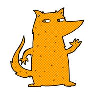 comic cartoon fox waving