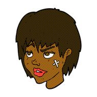 comic cartoon woman with plaster on face N4