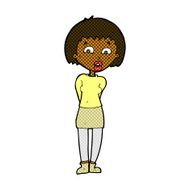 comic cartoon surprised woman N47