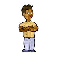 comic cartoon man with crossed arms N6