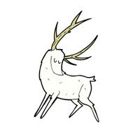 comic cartoon white stag