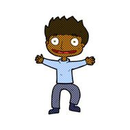 comic cartoon grinning boy N2