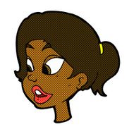 comic cartoon friendly woman N14
