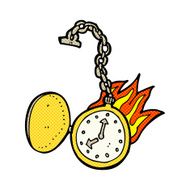 comic cartoon flaming watch N2