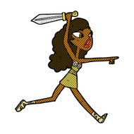 comic cartoon girl with sword