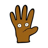 comic cartoon hand with eyes N2