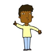 comic cartoon man raising point N2