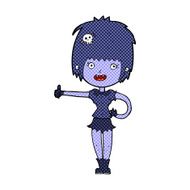 comic cartoon vampire girl giving thumbs up sign N4