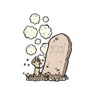 comic cartoon zombie rising from grave N5