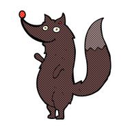 comic cartoon waving wolf N5