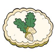 comic cartoon acorn symbol
