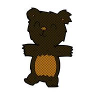 comic cartoon cute black bear cub N4