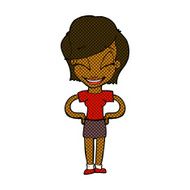 comic cartoon woman with hands on hips N43