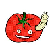 comic cartoon tomato with bug N2