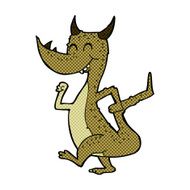comic cartoon happy dragon