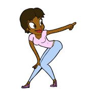 comic cartoon pretty woman pointing N8