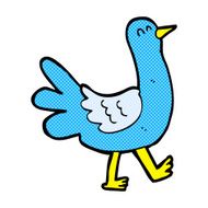 comic cartoon walking bird N4