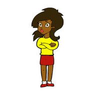 comic cartoon woman with folded arms N6
