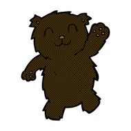 comic cartoon waving black bear N12