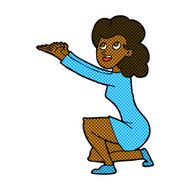 comic cartoon woman presentation gesture N2
