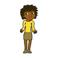 comic cartoon woman shrugging shoulders N98