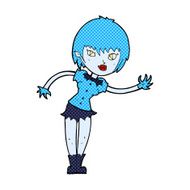 comic cartoon vampire girl welcoming N2