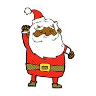 comic cartoon santa claus punching air N4