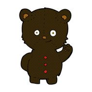 comic cartoon black bear cub N14