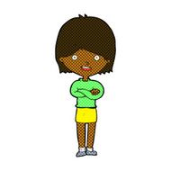 comic cartoon happy woman N46