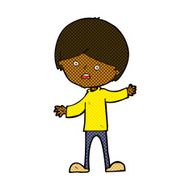 comic cartoon unhappy boy N11