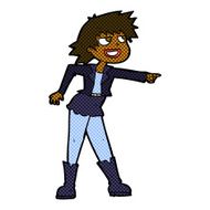 comic cartoon woman pointing N43
