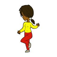 comic cartoon girl dancing N2