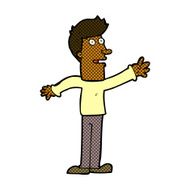 comic cartoon man reaching N2